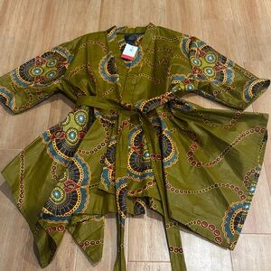 African Print Vibrant Jacket Kimono Style